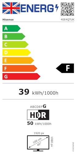 Hisense 40" 40E4QTUK FHD LED TV with Freely - Direct Lit LED, Dolby Audio, Natural Colour Enhancer, Games Mode, Sports Mode with Freely, Disney +, YouTube, Netflix