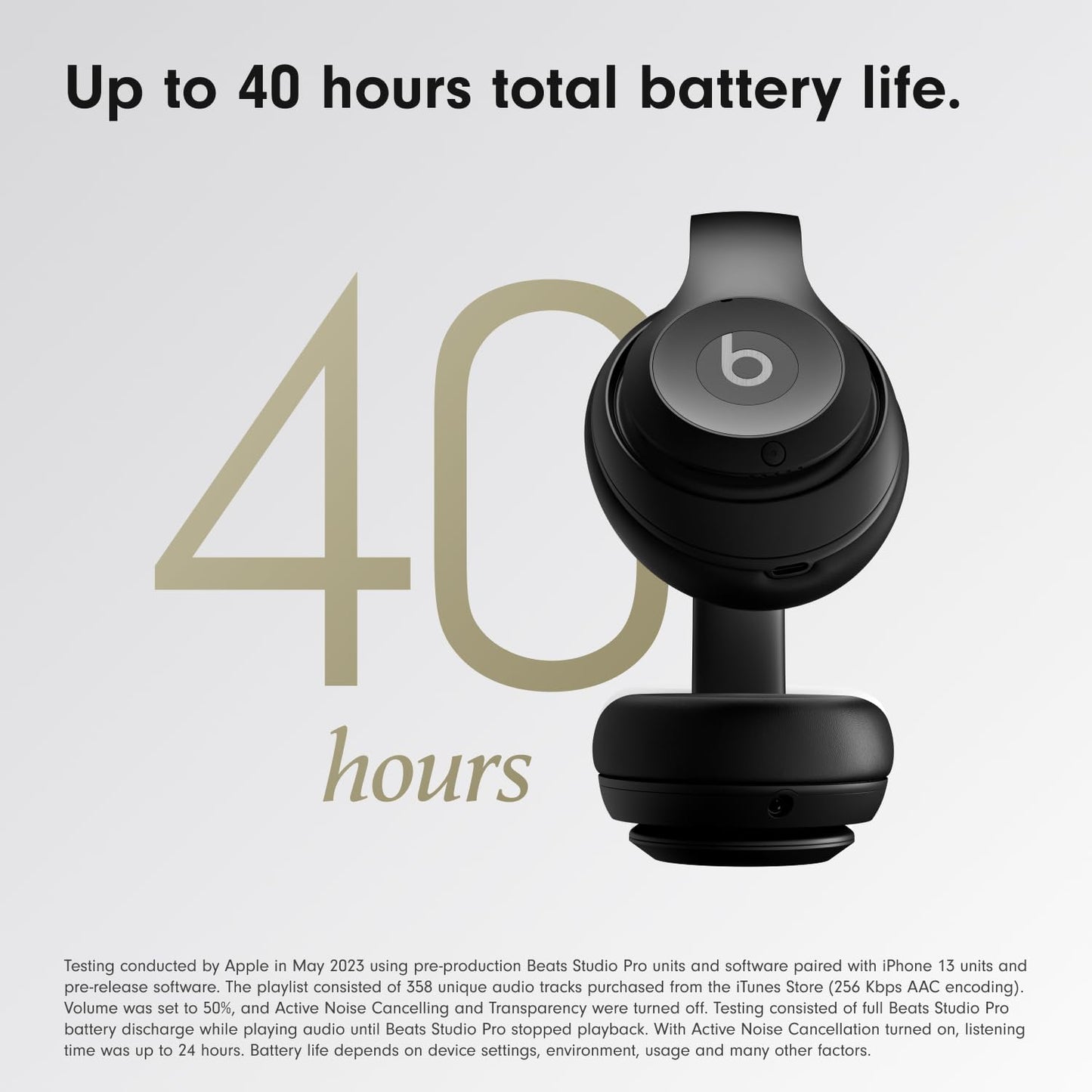 Beats Studio Pro – Wireless Bluetooth Noise Cancelling Headphones – Personalised Spatial Audio, USB-C Lossless Audio, Apple & Android Compatibility, Up to 40 Hours Battery Life – Black