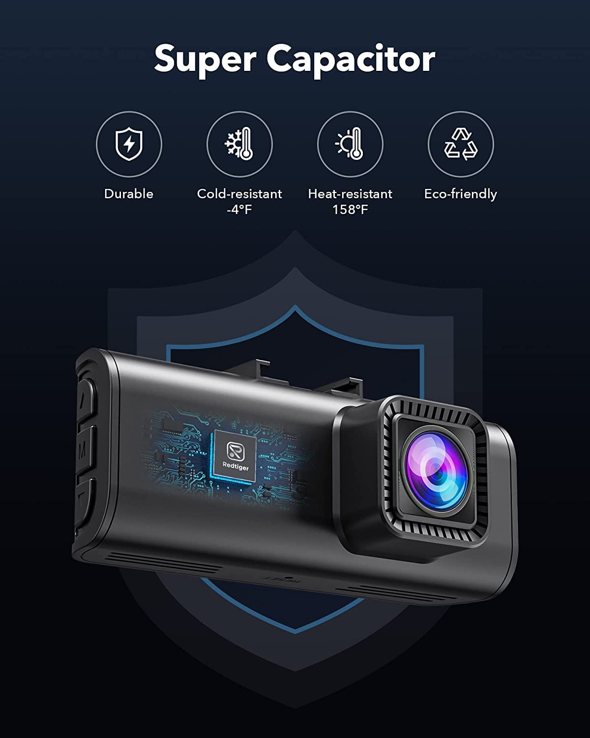 REDTIGER Dash Cam Front Rear, 4K/2.5K Full HD Dash Camera for Cars with STAVIS 2, Included 128GB Card, 5.8GHz Wi-Fi6 GPS, 3.18” Screen, Night Vision, 170°Wide Angle, WDR, 24H Parking Mode(F7NP)