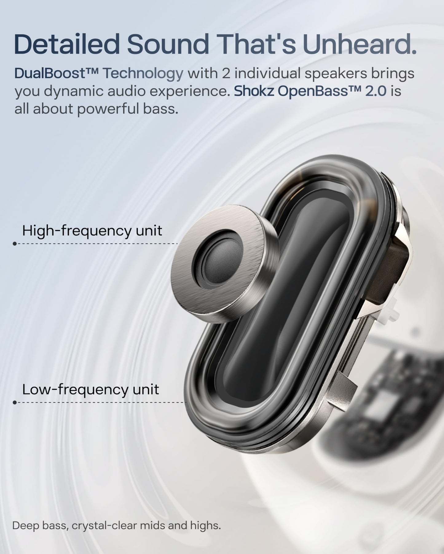 SHOKZ OpenFit 2+ Open-Ear Headphones,Wireless Bluetooth Headset, Dolby Audio Enabled, Comfortable Earbuds with Soft Hooks, 48H Playtime, IP55 Water-Resistant, USB-C & Wireless Fast Charging, Black
