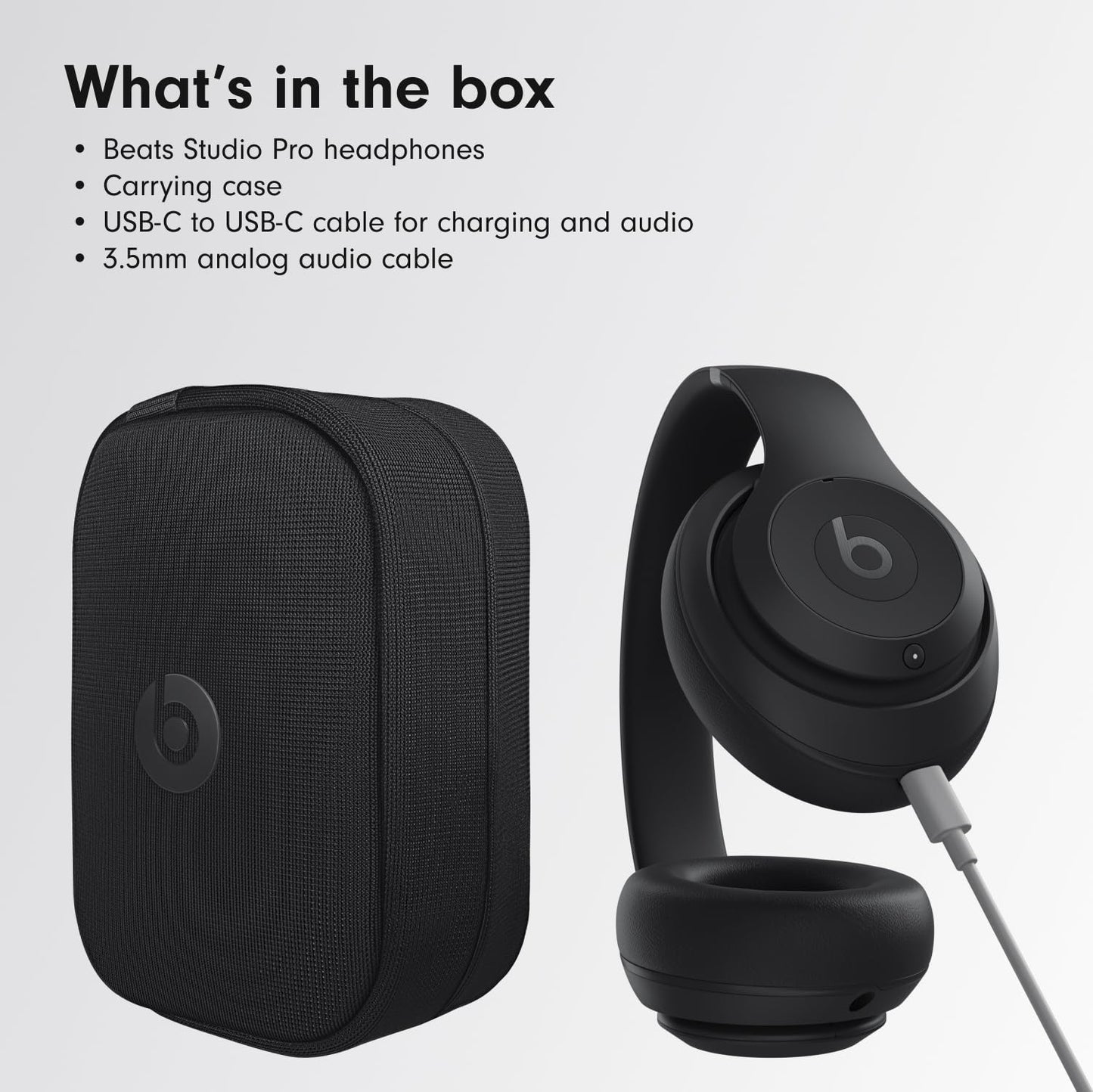 Beats Studio Pro – Wireless Bluetooth Noise Cancelling Headphones – Personalised Spatial Audio, USB-C Lossless Audio, Apple & Android Compatibility, Up to 40 Hours Battery Life – Black
