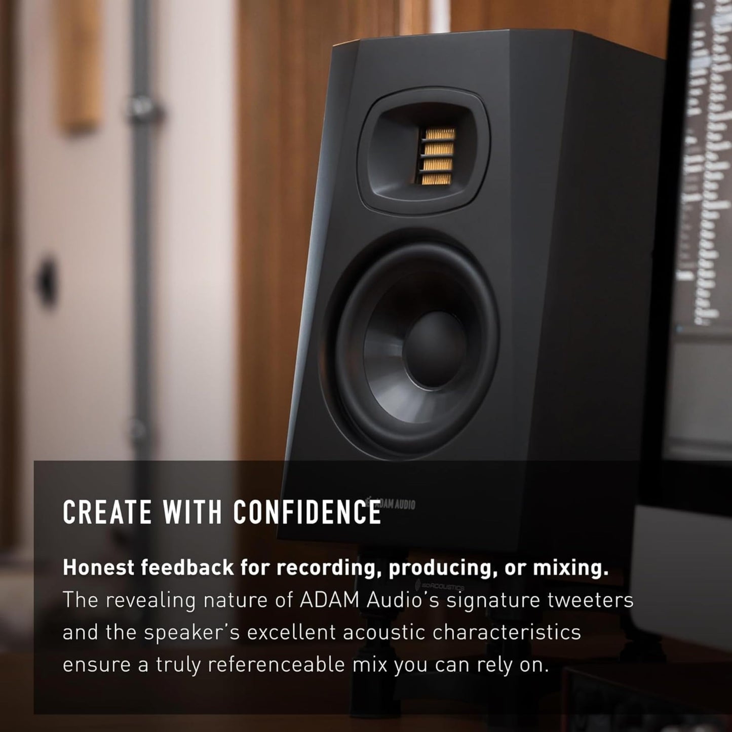 ADAM Audio T5V Studio Monitor for recording, mixing and mastering, Studio Quality Sound (Single)