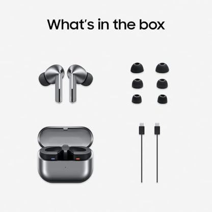 Samsung Galaxy Buds3 Pro Grey with Galaxy AI, Wireless Earbuds, Noise Cancelling, Bluetooth, 360 Audio, Hi-Fi Sound, 2 Year Manufacturer Extended Warranty (UK Version)