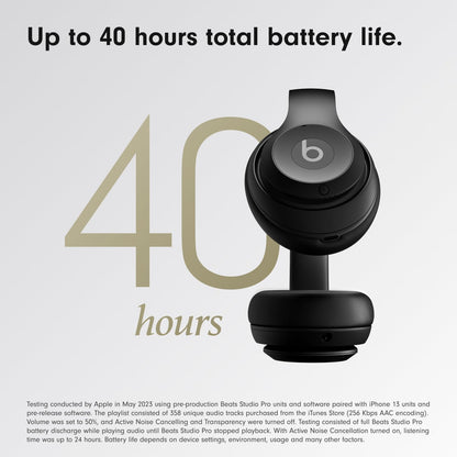 Beats Studio Pro – Wireless Bluetooth Noise Cancelling Headphones – Personalised Spatial Audio, USB-C Lossless Audio, Apple & Android Compatibility, Up to 40 Hours Battery Life – Black