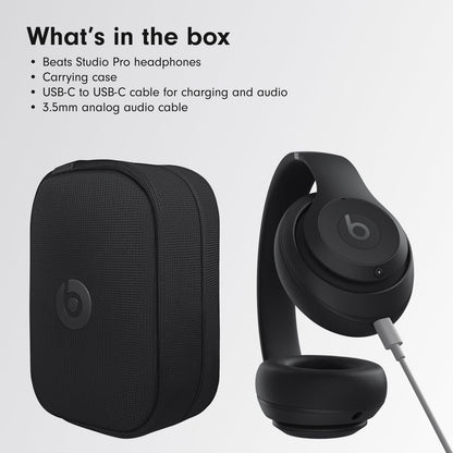 Beats Studio Pro – Wireless Bluetooth Noise Cancelling Headphones – Personalised Spatial Audio, USB-C Lossless Audio, Apple & Android Compatibility, Up to 40 Hours Battery Life – Black